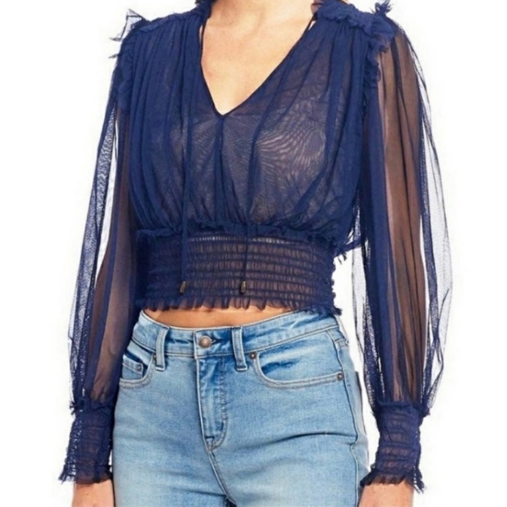 NWT Free People Twyla Top in Indigo Sz Lg